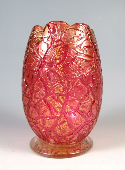 ANTIQUE LOETZ GLASS PINK MIMOSA EGG VASE - ADDITIONAL PHOTO 1