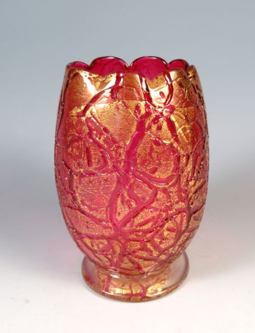 ANTIQUE LOETZ GLASS PINK MIMOSA EGG VASE - ADDITIONAL PHOTO 2
