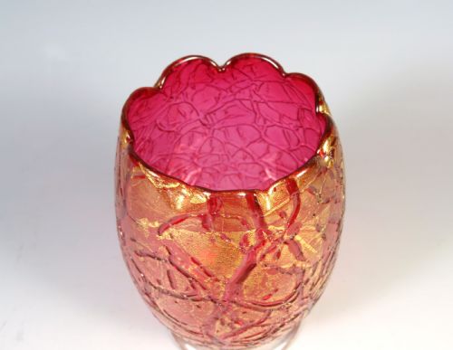 ANTIQUE LOETZ GLASS PINK MIMOSA EGG VASE - ADDITIONAL PHOTO 3