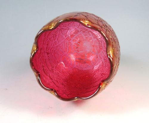 ANTIQUE LOETZ GLASS PINK MIMOSA EGG VASE - ADDITIONAL PHOTO 4