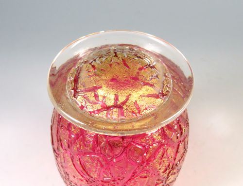 ANTIQUE LOETZ GLASS PINK MIMOSA EGG VASE - ADDITIONAL PHOTO 6