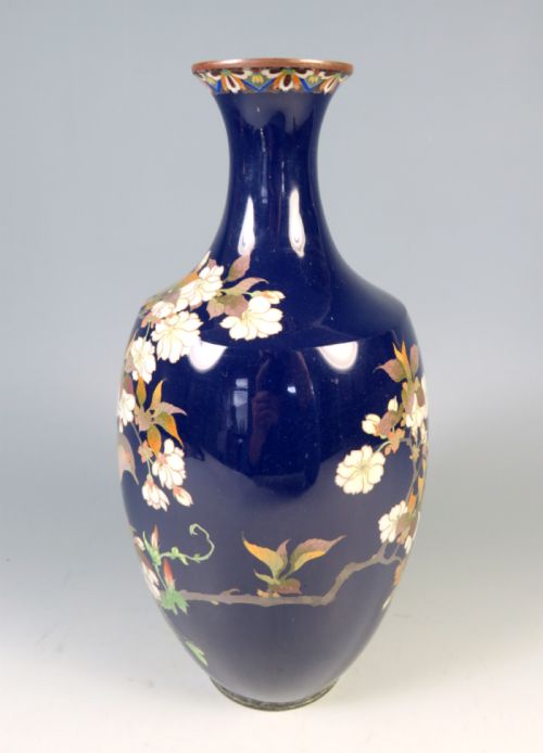 ANTIQUE JAPANESE CLOISONNE ENAMEL PHEASANT VASE MEIJI PERIOD - ADDITIONAL PHOTO 2