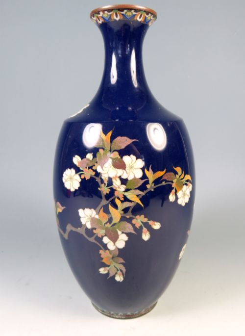 ANTIQUE JAPANESE CLOISONNE ENAMEL PHEASANT VASE MEIJI PERIOD - ADDITIONAL PHOTO 3