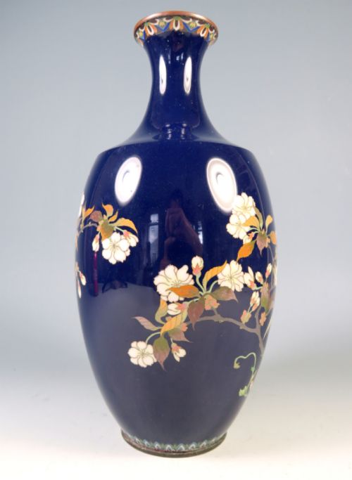 ANTIQUE JAPANESE CLOISONNE ENAMEL PHEASANT VASE MEIJI PERIOD - ADDITIONAL PHOTO 4