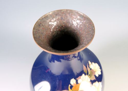 ANTIQUE JAPANESE CLOISONNE ENAMEL PHEASANT VASE MEIJI PERIOD - ADDITIONAL PHOTO 6