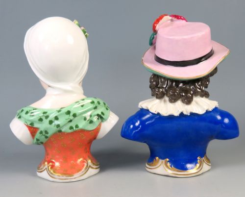 PAIR OF ANTIQUE VIENNA PORCELAIN BUSTS - ADDITIONAL PHOTO 3