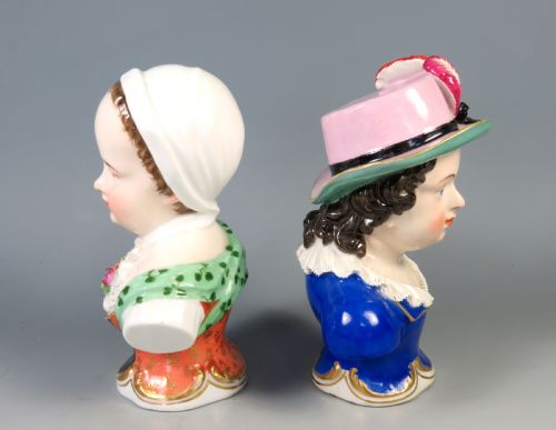 PAIR OF ANTIQUE VIENNA PORCELAIN BUSTS - ADDITIONAL PHOTO 6