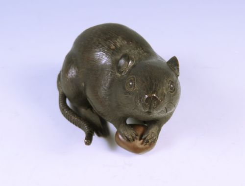 JAPANESE MEIJI PERIOD BRONZE RAT OKIMONO - ADDITIONAL PHOTO 1