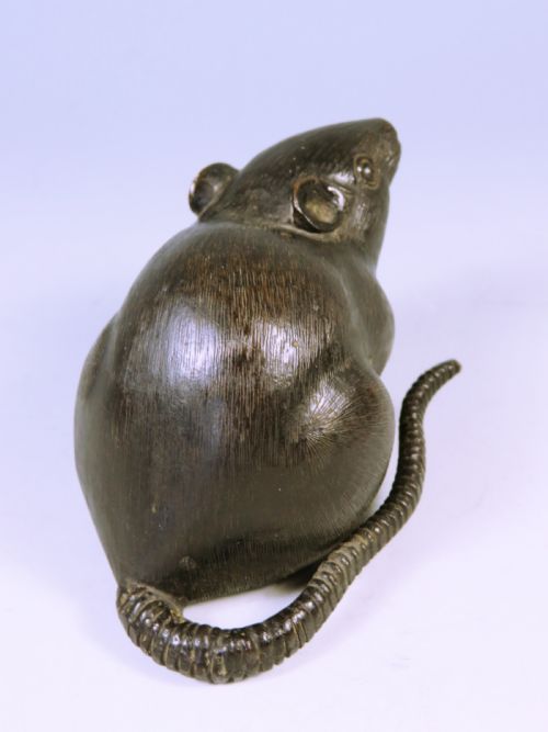 JAPANESE MEIJI PERIOD BRONZE RAT OKIMONO - ADDITIONAL PHOTO 2