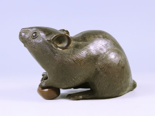 JAPANESE MEIJI PERIOD BRONZE RAT OKIMONO - ADDITIONAL PHOTO 4