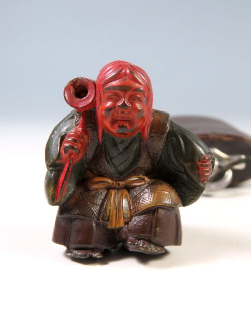 JAPANESE MEIJI PERIOD LACQUER AND SILVER INRO AND NETSUKE - ADDITIONAL PHOTO 4
