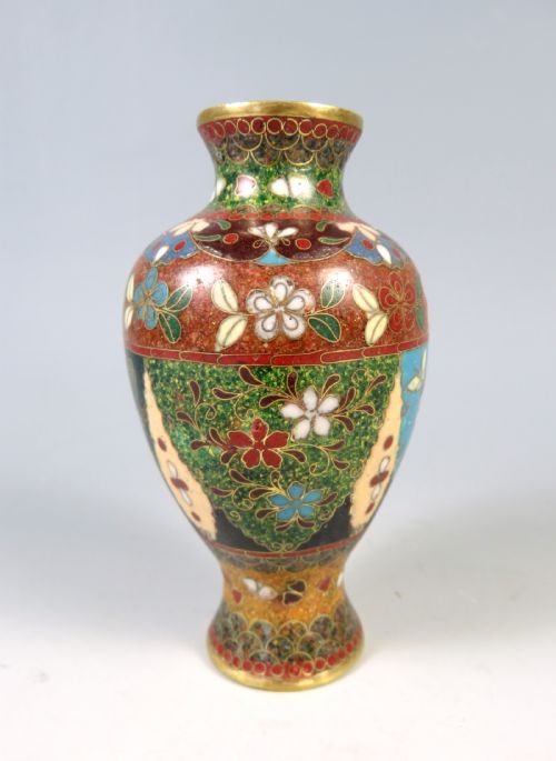 antique japanese cloisonne enamel vase - CATEGORY: ANTIQUE VASES - DATED 1900