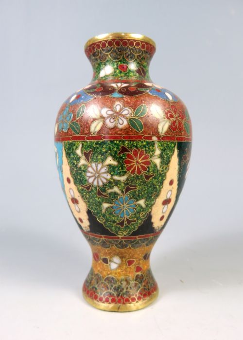 ANTIQUE JAPANESE CLOISONNE ENAMEL VASE - ADDITIONAL PHOTO 2
