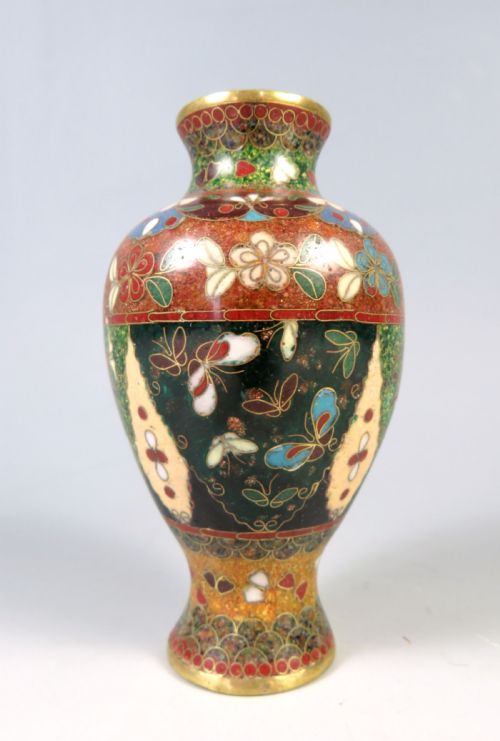 ANTIQUE JAPANESE CLOISONNE ENAMEL VASE - ADDITIONAL PHOTO 3