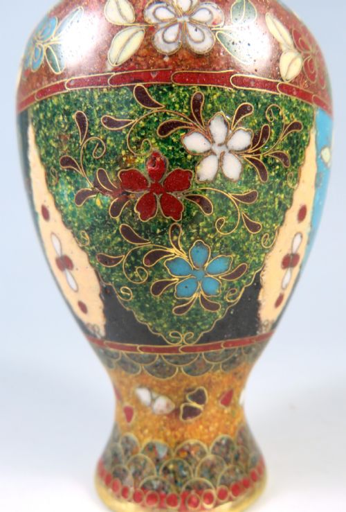 ANTIQUE JAPANESE CLOISONNE ENAMEL VASE - ADDITIONAL PHOTO 5