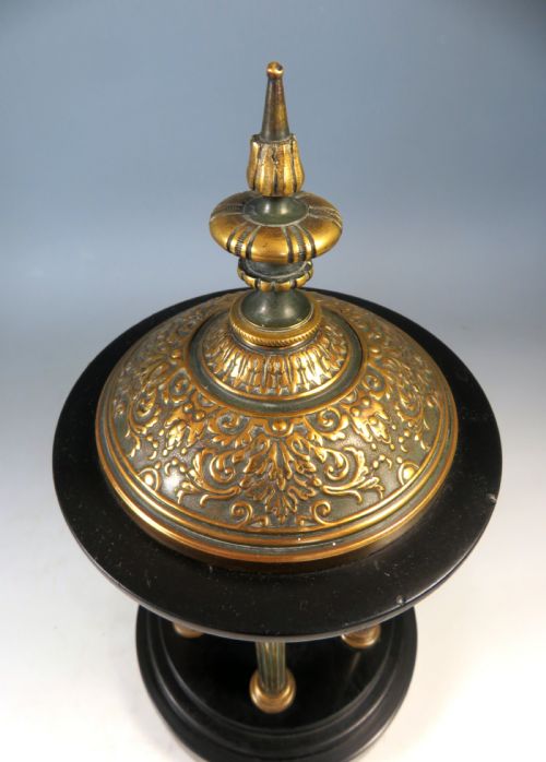 PAIR 19TH C GRAND TOUR BRONZE AND MARBLE TEMPLES - ADDITIONAL PHOTO 8