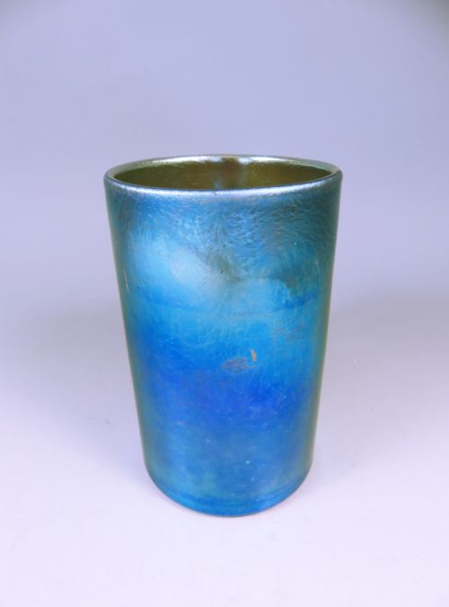 ANTIQUE LOETZ BOHEMIAN GLASS MUG BLUE CISELE - ADDITIONAL PHOTO 1