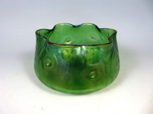 antique bohemian loetz glass rusticana bowl - CATEGORY: ANTIQUE GLASS - DATED 1900