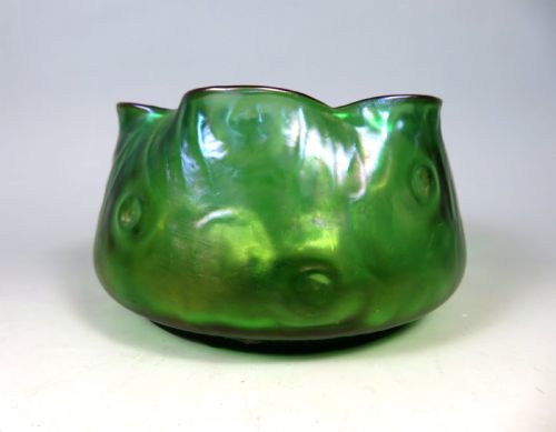 ANTIQUE BOHEMIAN LOETZ GLASS RUSTICANA BOWL - ADDITIONAL PHOTO 1