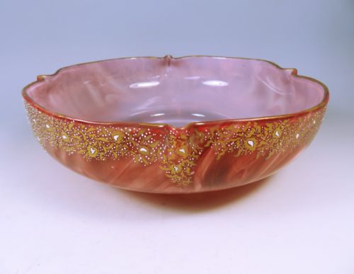 ANTIQUE BOHEMIAN LOETZ GLASS CARNEOL BOWL - ADDITIONAL PHOTO 1
