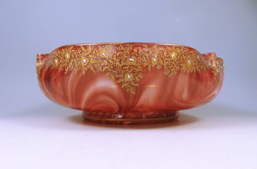 ANTIQUE BOHEMIAN LOETZ GLASS CARNEOL BOWL - ADDITIONAL PHOTO 2