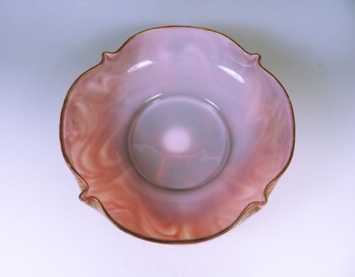 ANTIQUE BOHEMIAN LOETZ GLASS CARNEOL BOWL - ADDITIONAL PHOTO 3