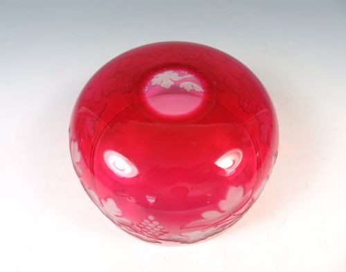 ANTIQUE STEVENS AND WILLIAMS CRANBERRY GLASS BOWL - ADDITIONAL PHOTO 3