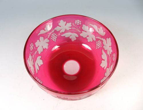 ANTIQUE STEVENS AND WILLIAMS CRANBERRY GLASS BOWL - ADDITIONAL PHOTO 4