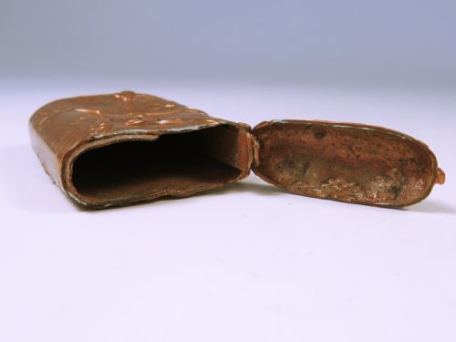 ANTIQUE BRASS OWL VESTA CASE WITH INSET EYES - ADDITIONAL PHOTO 5