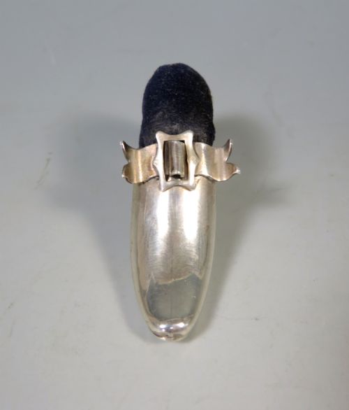 ANTIQUE HALLMARKED SILVER SHOE PIN CUSHION - ADDITIONAL PHOTO 1
