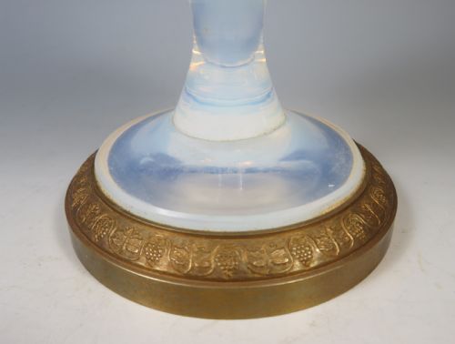 ANTIQUE OPALINE GLASS URN VASE WITH BRONZE MOUNTS - ADDITIONAL PHOTO 1
