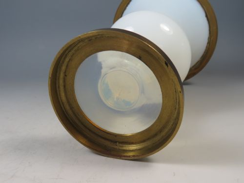 ANTIQUE OPALINE GLASS URN VASE WITH BRONZE MOUNTS - ADDITIONAL PHOTO 2