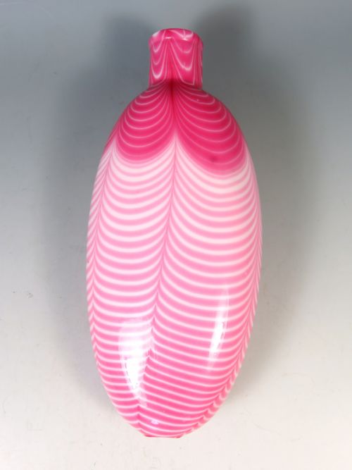 antique victorian nailsea glass flask - CATEGORY: ANTIQUE GLASS - DATED 1860