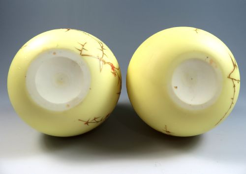 PAIR OF THOMAS WEBB YELLOW CASED GLASS VASES - ADDITIONAL PHOTO 5