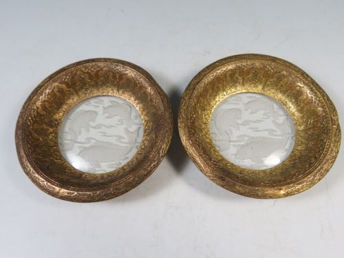 BACCARAT GLASS INTAGLIO CUT ORMOLU CAVIAR SET - ADDITIONAL PHOTO 3