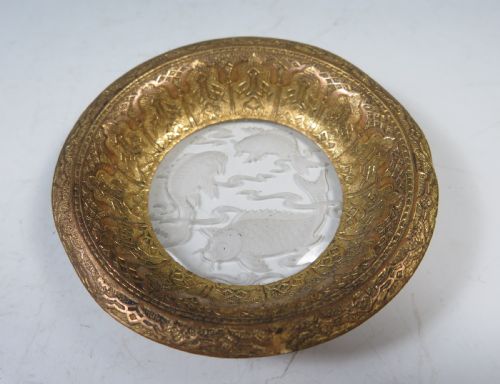 BACCARAT GLASS INTAGLIO CUT ORMOLU CAVIAR SET - ADDITIONAL PHOTO 5