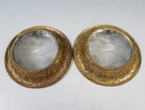 BACCARAT GLASS INTAGLIO CUT ORMOLU CAVIAR SET - ADDITIONAL PHOTO 6