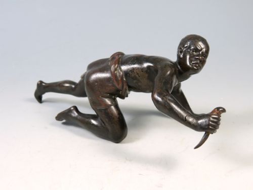 franz bergman cold painted austrian bronze assassin - CATEGORY: ANTIQUE SCULPTURES - DATED 1890