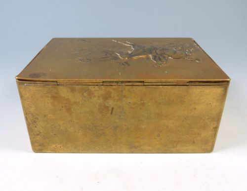 VICTORIAN BRASS HUNTING BOX - ADDITIONAL PHOTO 3
