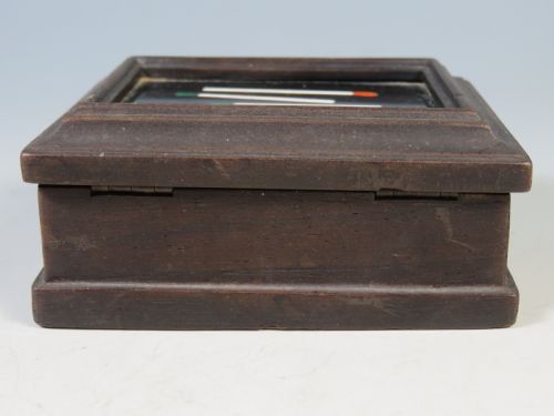ANTIQUE PIETRA DURA CARVED WOOD MATCH SAFESTRIKER BOX - ADDITIONAL PHOTO 3