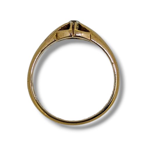 18CT GOLD EDWARDIAN OLD CUT DIAMOND SINGLE STONE RING - ADDITIONAL PHOTO 2