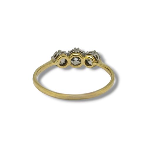 EDWARDIAN 18 CARAT GOLD DIAMOND THREE STONE RING - ADDITIONAL PHOTO 1