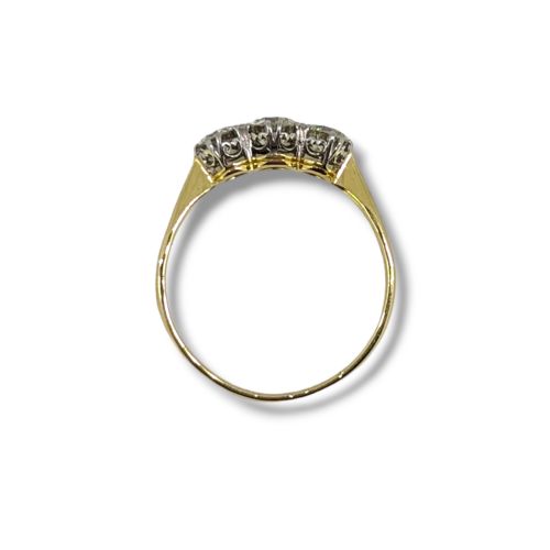 EDWARDIAN 18 CARAT GOLD DIAMOND THREE STONE RING - ADDITIONAL PHOTO 3