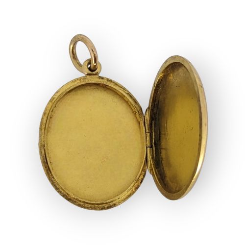 VICTORIAN 18 CARAT GOLD LOCKET SET WITH ROSE CUT DIAMONDS - ADDITIONAL PHOTO 1