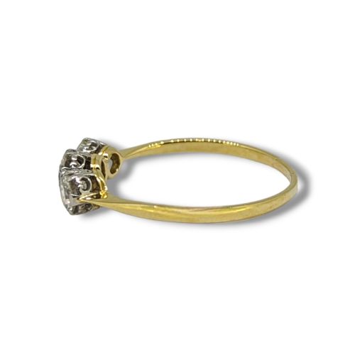 EDWARDIAN 18 CARAT GOLD DIAMOND THREE STONE RING - ADDITIONAL PHOTO 2