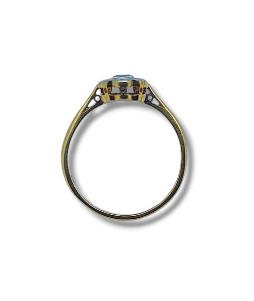 18CT GOLD ART DECO EMERALD DIAMOND PANEL RING - ADDITIONAL PHOTO 2