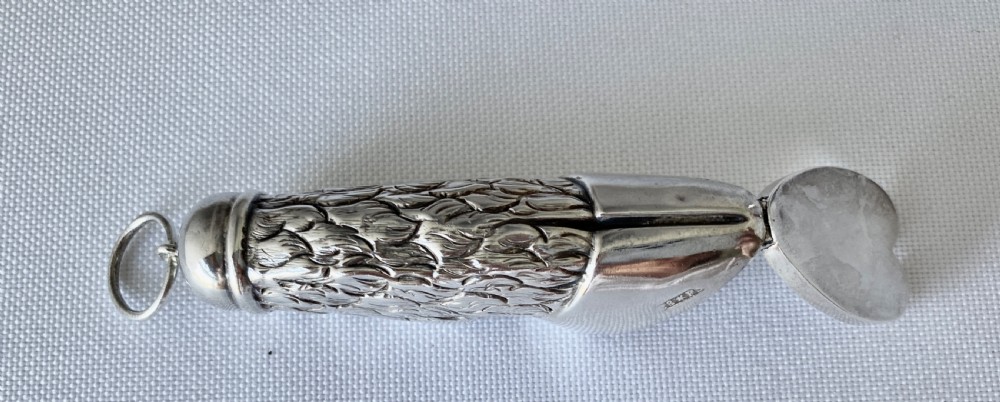 A Late Victorian sterling silver novelty vesta case fashioned in the form of a textured animal leg and hoof with a top suspension ring. View VI