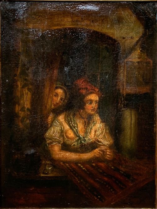Antique oil on canvas 19th century.
