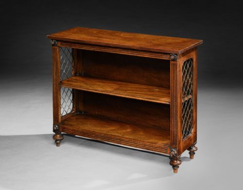 A REGENCY MAHOGANY OPEN DWARF BOOKCASE