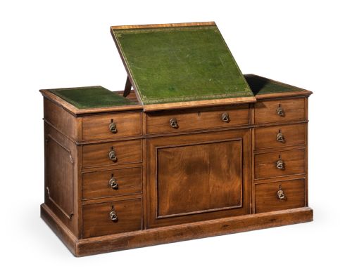 A GEORGE III CHIPPENDALE PERIOD MAHOGANY DESK - ADDITIONAL PHOTO 1